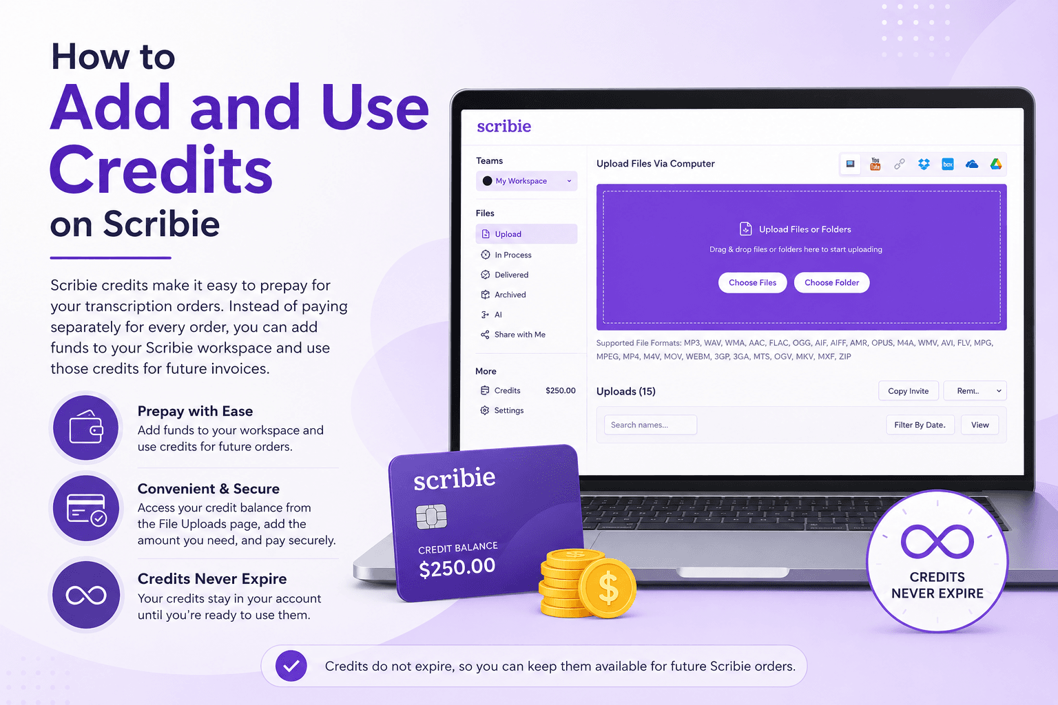 How to Add and Use Credits on Scribie